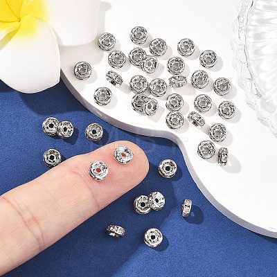 SHEGRACE Brass Micro Pave Clear Cubic Zirconia Spacer Beads XGRQ1U734-308P-1