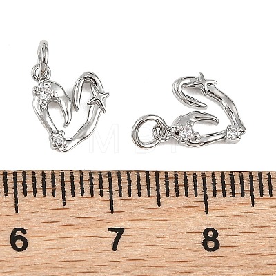 SHEGRACE Valentine's Day Brass Micro Pave Clear Cubic Zirconia Charms XGRQ4N444-704P-1