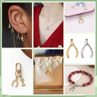 32Pcs 2 Colors Brass Pendants KK-PH0015-45-1