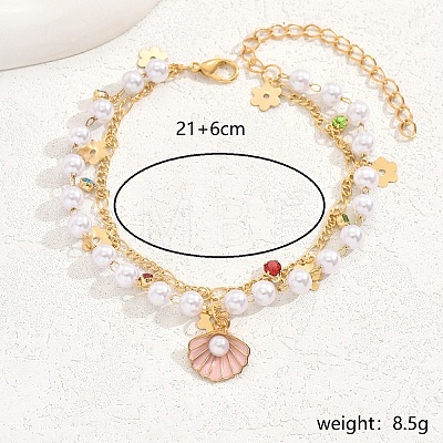 Shell Flower Charm Multi-layer Anklets for Women CW6045-1