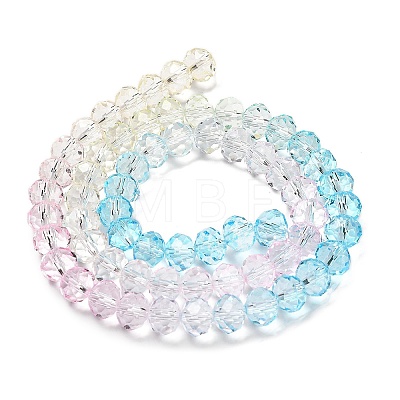 Transparent Painted Glass Beads Strands DGLA-A034-T6mm-A21-1