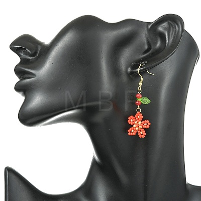 Glass & Acrylic & Natural Malaysia Jade Dangle Earrings EJEW-MZ00735-1