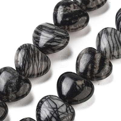 Natural Black Netstone Beads Strands G-B022-27C-1