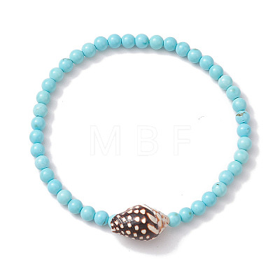 Summer Beach Natural Spiral Shell Bead Bracelets BJEW-JB10313-02-1