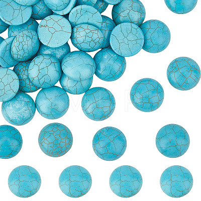 Dyed Synthetic Turquoise Cabochons TURQ-SC0001-05D-1