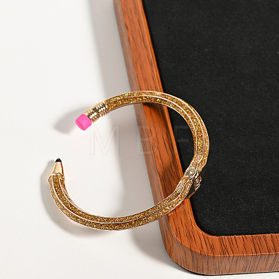 Pencil Design Alloy Enamel Cuff Bangles FS-WG7604E-01-1