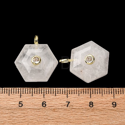 Natural Quartz Crystal Pendants G-P588-02G-11-1