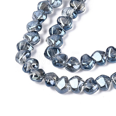 Electroplate Transparent Glass Beads Strands EGLA-Q133-01A-02-1