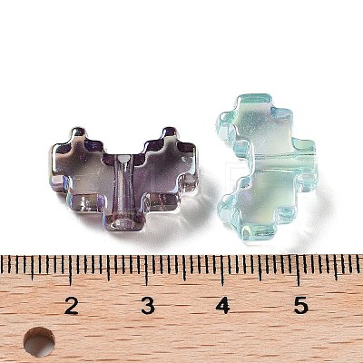 UV Plating Iridescent Transparent Acrylic Beads MACR-D032-09-1