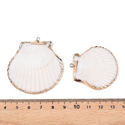 Natural Scallop Shell Pendants SSHEL-N038-14-1