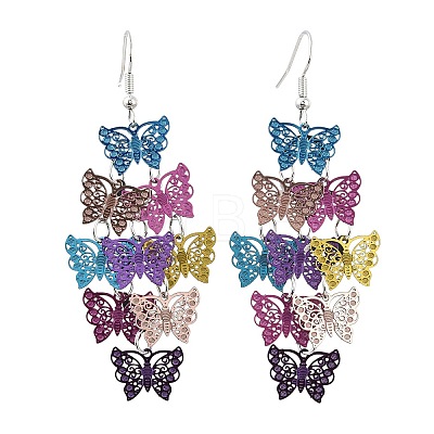 430 Stainless Steel Dangle Earrings EJEW-B157-01D-1