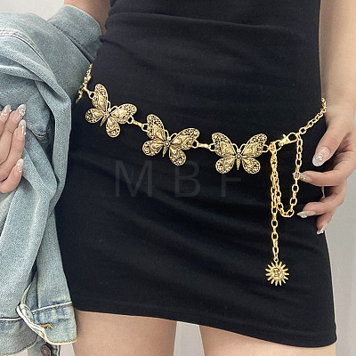 Tibetan Style Alloy Butterfly Link Chain Waist Belly Chains for Women FS-WG99F1B-01-1