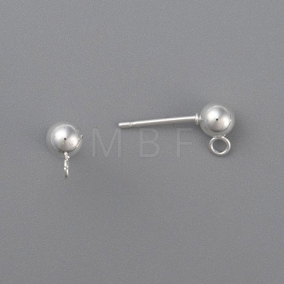 304 Stainless Steel Ball Stud Earring Post STAS-H410-10S-A-1