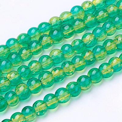 Spray Painted Crackle Glass Beads Strands CCG-Q002-4mm-07-1
