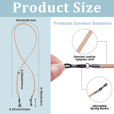 Leather Eyeglass Necklace Strap AJEW-CL0005-06C-1