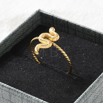 304 Stainless Steel Cuff Rings for Women RJEW-B118-01G-1