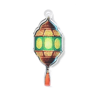 Transparent Printed Acrylic Pendants OACR-E042-01B-1