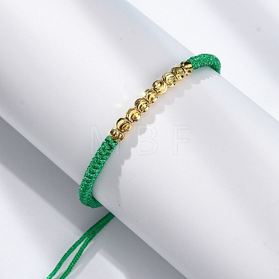 Polyester Cord Braided Bead Bracelets for Women BJEW-L698-01G-05-1