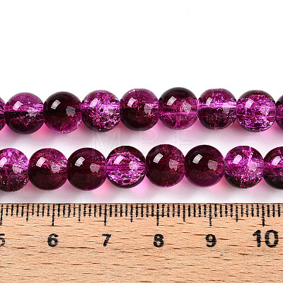 Transparent Crackle Glass Bead Strands GLAA-T025-8mm-02F-1