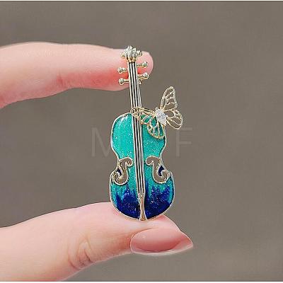 Musical Instrument Alloy Brooch JEWB-PW0003-08-1