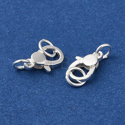 925 Sterling Silver Lobster Claw Clasps with Jump Rings STER-D006-18S-1