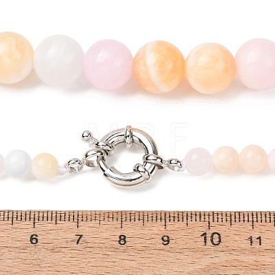 Dyed Round Natural Green Jade Graduated Beaded Necklaces GG-CBAA808-05P-1