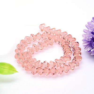 Faceted Cone Imitation Austrian Crystal Bead Strands G-M187-6mm-18A-1