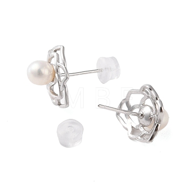 925 Sterling Silver Studs Earring EJEW-H002-19P-1