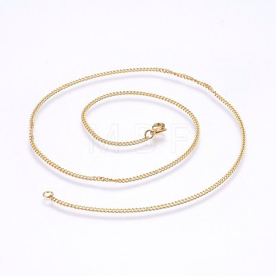 304 Stainless Steel Curb Chain Necklaces MAK-L015-32F-1
