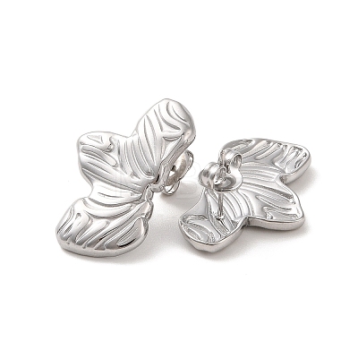 Non-Tarnish Leaf 304 Stainless Steel Stud Earrings for Women EJEW-L272-034P-07-1