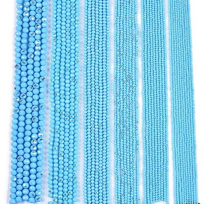 Electroplate Opaque Solid Color Glass Beads Strands EGLA-A044-P1mm-L08-1