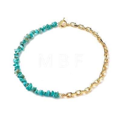 Synthetic Turquoise Chip Beads Jewelry Set SJEW-JS01223-03-1