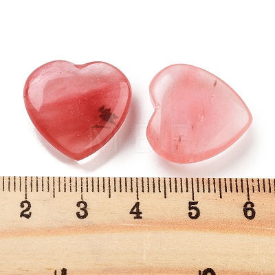 Heart Watermelon Stone Glass Worry Stone G-C134-06A-03-1