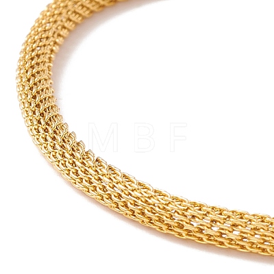 Enamel Evil Eye Charm Slider Bracelet with Round Mesh Chain for Women BJEW-C013-04G-1