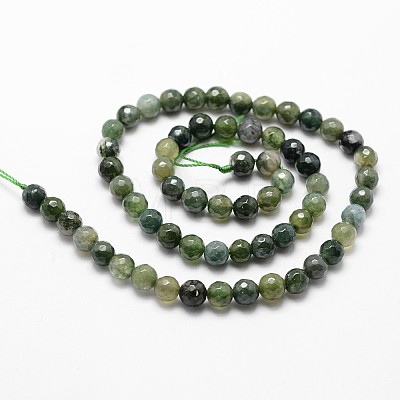 Natural Moss Agate Beads Strands X-G-D840-25-6mm-1