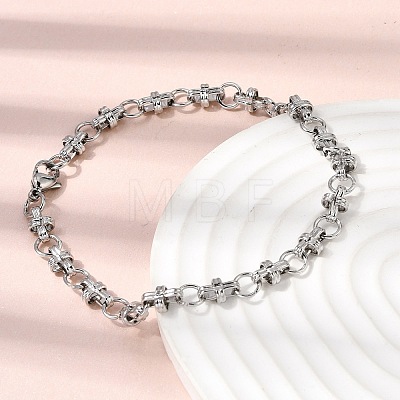 304 Stainless Steel Link Chain Bracelet & Necklace Jewelry Sets SJEW-L199-12P-1
