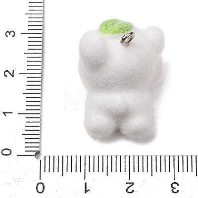 Anmial Theme Flocking Opaque Resin Pendants RESI-G130-01B-1