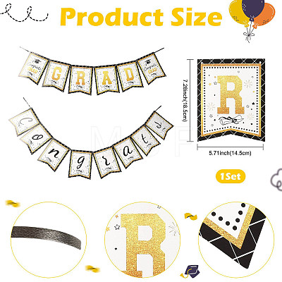 Word Congrats Grad Paper Hanging Flag Banner TH-FZC1645-01-1