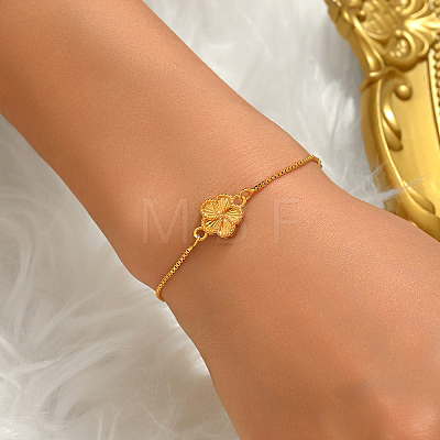 Brass Flower Link Bracelets WL3635-3-1