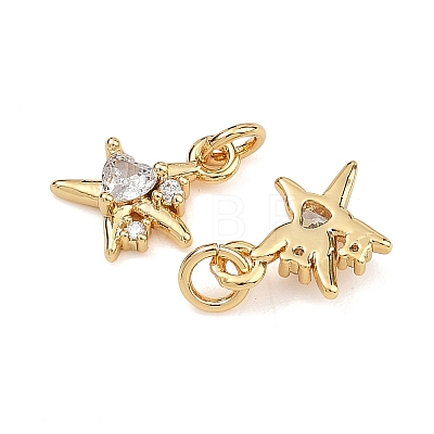 SHEGRACE Brass Micro Pave Clear Cubic Zirconia Charms XGRQ2O969-419G-1