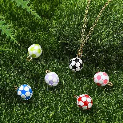 6Pcs 6 Colors Alloy Enamel Pendants ENAM-CJ0007-62-1