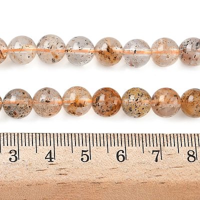 Natural Herkimer Diamond Beads Strands G-Z115-C03-8mm-1