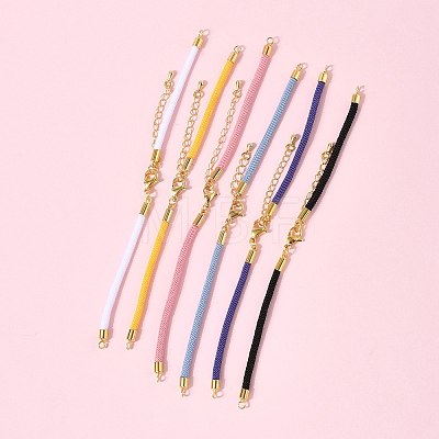 6Pcs 6 Colors Nylon Cords Bracelet Makings Fit for Connector Charms AJEW-FS0001-38-1