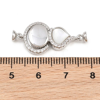 Brass Micro Pave Clear Cubic Zirconia Magnetic Clasps CU-CBA8264-06P-1