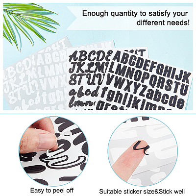 AHADERMAKER 8 Sheets 4 Styles Plastic Self-adhesive Label Stickers DIY-GA0004-01-1