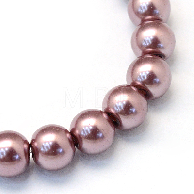 Baking Painted Pearlized Glass Pearl Round Bead Strands HY-Q003-10mm-58-1