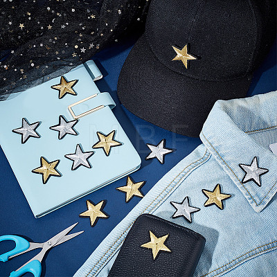40Pcs 2 Style Star Pattern Cloth Computerized Embroidery Iron On/Sew On Patches PATC-GA0001-07-1