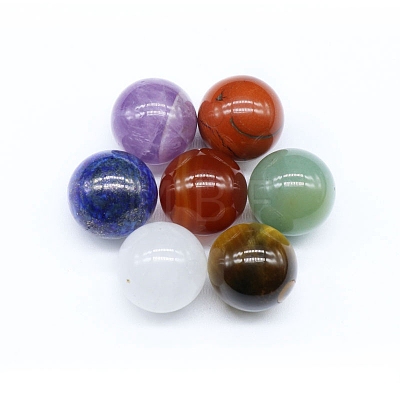 7 Chakra Crystal Ball & Yoga Pendant Mixed Natural Gemstone Healing Stones Set PW-WG87442-02-1