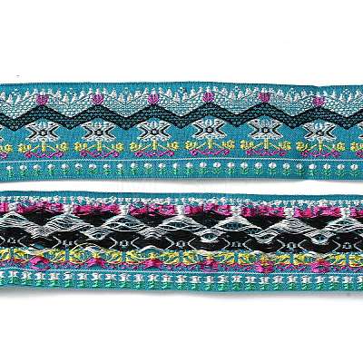 10M Ethnic Style Embroidery Polyester Ribbons OCOR-XCP0002-17-1