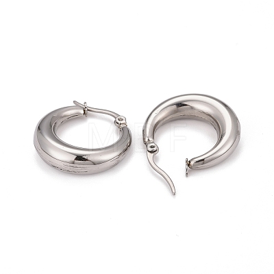 Ring 304 Stainless Steel Hoop Earrings EJEW-O032-13P-1